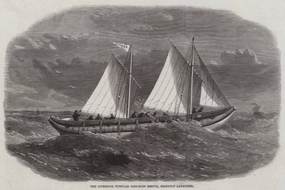 El rescate del bote salvavidas tubular de Liverpool, recientemente lanzado de Edwin Weedon